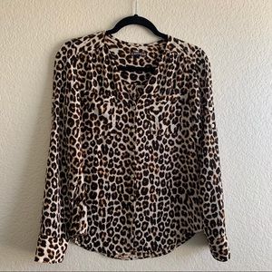 Express cheetah print dress shirt